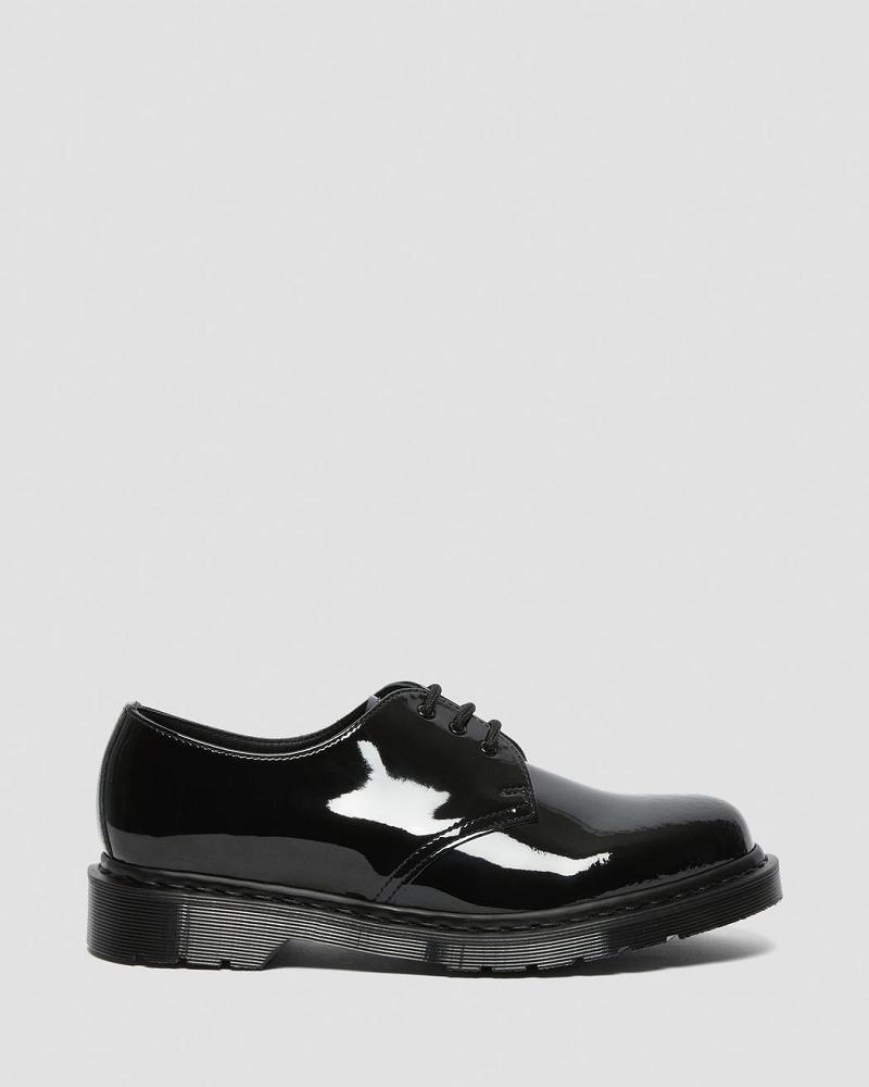 Men's Dr Martens 1461 Made in England Mono Patent Leather Oxfords Shoes Black | AU 595HAP